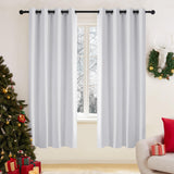 1 x RAW Customer Returns Deconovo Opaque Curtains Blackout Curtains with Eyelets Thick Thermal Curtain Cold Protection Heat Protection, 183 x 107 cm Height x Width , Silver Grey, Set of 2 - RRP €36.49