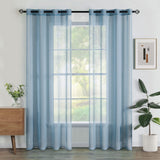 1 x RAW Customer Returns Woaboy Indoor Curtains 2 Pieces 140x260cm Semi Sheer Voile Window Curtains for Modern Living Room and Bedroom Bright for Romantic Home Decor Navy Blue - RRP €23.1