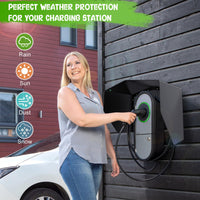 1 x RAW Customer Returns WingFly Wallbox weather protection stainless steel, roofing for charging station, protective roof for e-car charging station, wallboxes protect cover UV protection, rain protection, sun protection black  - RRP €61.28