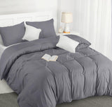 1 x RAW Customer Returns Utopia Bedding bed linen 200x200 set - microfiber duvet cover 200x200 cm 2 pillowcases 50x75 cm - grey - RRP €18.18