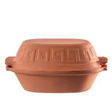 1 x RAW Customer Returns KADAX clay roaster, ceramic pot with lid for microwave and oven, steamer made of natural materials, casserole dish for fat-free cooking, roasting pot oval, 4L  - RRP €34.99