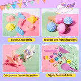 4 x RAW Customer Returns Weilim Sand Sandbox Set. Gifts for Girls Unicorn Magic Play Sand Suitcase. Beach Tools Sensory Sand Toys Magic Sand Unicorn for Children Pink  - RRP €143.96