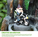 1 x RAW Customer Returns Garden gnome motorcycle gnomes, 13.3cm x 13cm statue waterproof sun protection garden decoration for the garden, decoration for the terrace, decoration for the balcony - RRP €18.14