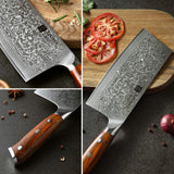 1 x RAW Customer Returns XINZUO Cleaver Damascus Steel 18cm Chinese Chef s Knife, High Quality Professional Cleaver Sharp Blade Kitchen Knife, Gift Box, with Rosewood Handle - Yu Series - RRP €125.99