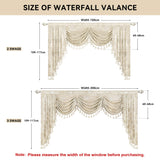 1 x RAW Customer Returns TOPLUXE Swag Valance Curtain for Bedroom Dining Room Living Room Kitchen, Damask Short Curtain Waterfall Valance Curtain for Window Width 150cm, Beige  - RRP €72.35