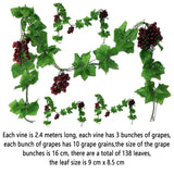 2 x RAW Customer Returns LONGHAO 4 pcs Artificial Plastic Grape, Artificial Grape Vines, Artificial Lifelike Grape, Artificial Grape Vines with Grapes, 12 Sets of Grape Skewers, Grape Skewers, For Decoration - RRP €34.28