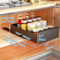 1 x RAW Customer Returns SAYZH Telescopic Drawer, Extendable Drawer Storage Racks for Kitchen Cabinets, Pull Out Drawer 25cm W x 43cm D x 9cm H , No Drilling and Nailing Required - RRP €38.71