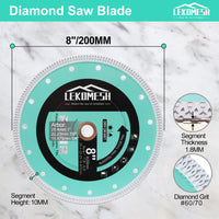 1 x RAW Customer Returns Diamond tile disc 200 x 25.4 mm diamond cutting disc - LEKOMESH diamond tile saw blade, for porcelain, ceramic, tiles, granite, artificial stone - standard diamond cutting disc - RRP €33.26