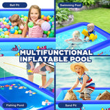 1 x RAW Customer Returns Inflatable pool, inflatable paddling pool, children s pool, children s paddling pool, swimming pool, inflatable pool, inflatable children s pool, baby pool, 2 wheels 100 x 70 cm height 28 cm - RRP €21.7