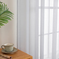 1 x RAW Customer Returns MIULEE Set of 2 Sheer Voile Curtains with Eyelets Transparent Curtain Made of Voile Polyester Eyelet Curtain Transparent Living Room Airy Decorative Curtain for Bedroom 140 X 235 cm W x H , Grommet Top Gray - RRP €32.19