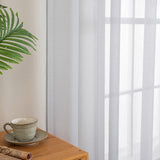 1 x RAW Customer Returns MIULEE Set of 2 Sheer Voile Curtains with Eyelets Transparent Curtain Made of Voile Polyester Eyelet Curtain Transparent Living Room Airy Decorative Curtain for Bedroom 140 X 235 cm W x H , Grommet Top Gray - RRP €32.19