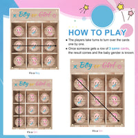 1 x RAW Customer Returns BLOOMWIN Gender Reveal Party Games - Baby Gender Reveal Tic Tac Toe Baby Shower Guessing Game X and O Board Game - Gender Reveal Ideas Boy and Girl Party Decoration Background - RRP €23.59