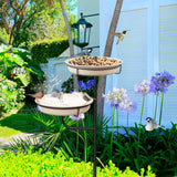 1 x RAW Customer Returns Bird bath bird bath bowl standing, bird bath garden for wild birds water bath for birds, free standing garden bird feeder bird bath bowl white  - RRP €33.26