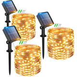 2 x RAW Customer Returns Peasur 3 Pieces Solar Fairy Lights Outdoor, 3x12M 120 LED Solar Fairy Lights Outdoor Weatherproof, 8 Modes IP65 Waterproof Copper Wire Fairy Lights Outdoor for Balcony Garden Party Wedding Decoration, Warm White - RRP €34.24