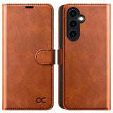 1 x RAW Customer Returns OCASE Case for Samsung Galaxy A55 5G Premium Leather Cell Phone Case Flip Case Stand Function with Card Slot RFID Blocking Protection Shockproof Protective Case Leather Case Flip Case Bag Brown - RRP €21.17