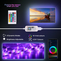 1 x RAW Customer Returns LED Strip Alexa 5M RGB Set, Smart Wifi LED Strip 5050 RGB with Remote Control, IP65 Waterproof Self-Adhesive LED Strips, Flexible LED Band, LED Strip for Home, Party, Kitchen, Bedroom, TV, Ceiling - RRP €16.56