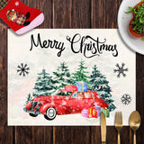 1 x Brand New Christmas placemats, 32x45cm Christmas placemats in a pack of four, linen Santa Claus placemats, for the Christmas table placemats03  - RRP €20.4