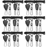 1 x RAW Customer Returns iPower 1 8 6-Pair Rope Ratchet with Hook, Rope Ratchet Hanger for Hanging Tent Grow Plant Lamp, 150lb Capacity Per Pair - RRP €26.99