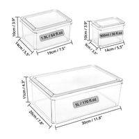 1 x RAW Customer Returns Winter Shore Fridge Organizer Boxes with Lids Pack of 4 Plastic Stackable Fridge Organizer - Transparent Storage Boxes for Countertops, Cabinets, Kitchen, BPA Free - RRP €20.99