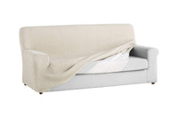 1 x RAW Customer Returns textile-home TEIDE Elastic Sofa Cover, 3 seater - From 180 to 240 cm. Ivory color - RRP €30.85