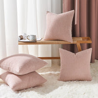 1 x RAW Customer Returns Topfinel cushion cover 40x40 Sakura pink set of 4 corduroy grainy cushion covers cushion cover decorative cushion cover sofa cushion couch cushion for sofa bedroom living room balcony children fluffy - RRP €21.99