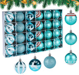 1 x RAW Customer Returns 24 Pieces Christmas Balls Plastic Set, 6 cm Christmas Tree Balls with Pendant and Lanyard Christmas Tree Decorations, Glittering Christmas Tree Balls Hanging Ball for Christmas Wedding Party Blue  - RRP €27.99