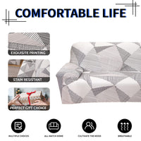 1 x RAW Customer Returns Lydevo Stretch Sofa Cover 3 Seater Sofa Covers with Armrests with 2 Cushion Covers Modern Sofa Cover Pattern Universal Non-Slip Washable Sofa Protector, Braided Lines - RRP €26.21