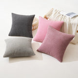 1 x Brand New MIULEE Set of 4 Cushion Covers Decorative Pillowcases Corduroy Sofa Cushions Throw Pillows Pillowcase Couch Cushions Decorative Cover for Sofa Couch Living Room Bedroom Office 50 x 50 cm Purple Series - RRP €28.22