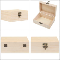 1 x RAW Customer Returns BELLE VOUS Natural Small Wooden Box Pack of 6 - 14.8 x 10.2 x 6.3 cm - Blank Wooden Box with Hinged Lid Front Closure - DIY Jewelry Boxes, Crafts Hobbies - RRP €29.49