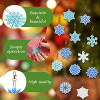 3 x Brand New 12 Pieces Winter Snowflake Diamond Painting Keychains 5D DIY Diamond Art Painting Keyrings Full Rhinestone Diamond Pendant Mosaic Sticker Keychain for Christmas Tree Key Bag - RRP €57.6