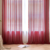 1 x RAW Customer Returns MIULEE Curtains with ruffle tape set of 2 curtains with eyelets curtains living room made of sheer voile curtains transparent bedroom red 140 x 225 cm - RRP €23.18