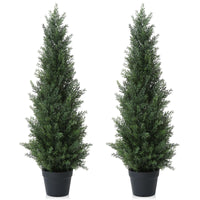 1 x RAW Customer Returns CROSOFMI Fake Outdoor Plants Cedar Tree Large 95 cm Indoor Artificial Plants Tall Decorations 2 Pack  - RRP €66.04