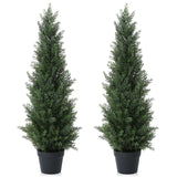 1 x RAW Customer Returns CROSOFMI Fake Outdoor Plants Cedar Tree Large 95 cm Indoor Artificial Plants Tall Decorations 2 Pack  - RRP €66.04