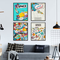 1 x Brand New Art Print Unframed Space Universe Pictures Set of 4, Poster Size 28 x 35 cm Premium Art Paper Wall Decoration Matching Bedroom Decoration Earth Children s Room Space Landscape for Teenager Prints - RRP €20.4