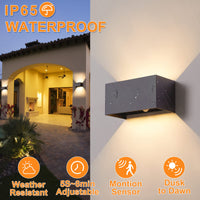 1 x RAW Customer Returns CELAVY LED outdoor lamp outdoor light anthracite with motion detector, wall light wall lamp inside outside, IP65 outdoor light outdoor lamp wall, UP Down outdoor wall light outdoor lighting balcony terrace - RRP €58.48