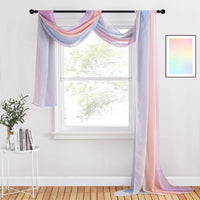 1 x RAW Customer Returns PONY DANCE Valance Curtain with Color Gradient House Bed Decoration Girls Valance Freehand Decoration for Wedding Arch Wedding Canopy Bed Curtains Tulle Fabric, 1 Piece H 548 x W 152 cm, Elegant Rainbow - RRP €25.95