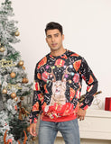 1 x RAW Customer Returns IDGREATIM Men Novelty 3D Cat Graphic Christmas Sweatshirts Pullover Knitted Sweater Long Sleeve Sweater Black S - RRP €30.13