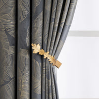 1 x RAW Customer Returns MIULEE Curtains Velvet with Gold Foil Leaves Pattern, 2 Pieces Grey Velvet Curtains with Eyelets, Each 260 cm High, Super Soft Velvet Curtain Opaque for Decoration Living Room Bedroom, Beautiful Velvet Curtain - RRP €42.35