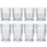 1 x RAW Customer Returns Kingrol 8 Pack Romantic Drinking Glasses, 4 Highball Glasses 350 ml and 4 Rocks Glasses 250 ml , Premium Glass Tumblers Glassware Set for Water, Drinks, Beer, Cocktails - RRP €27.99