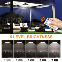 1 x RAW Customer Returns Left Outdoor Solar Lamps, 76 LED Solar Shed Light 270 Adjustable Solar Motion Sensor Light with 4 Lighting Modes Remote Control 4 Deformed Heads Security Light for Home Yard Garage - RRP €46.38