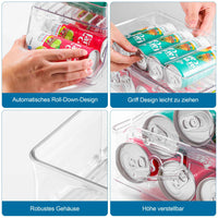 1 x RAW Customer Returns HNNJCK Refrigerator Organizer Cans Can Dispenser Refrigerator Drinks Organizer, Foldable Can Holder Refrigerator Organizer Bottles for 250ml 330ml Beverage Cans Beer Soda Cans - BPA Free - RRP €20.15