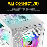 1 x RAW Customer Returns EMPIRE GAMING - Ruby Gamer PC Case - ARGB Medium Tower ATX, Micro ATX and ITX - Mesh Front - 4 x120mm Addressable RGB LEDs 3-Pin 5 Volt Fans - MB Sync - White - RRP €68.41