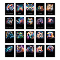 1 x RAW Customer Returns metaFox papeal Spirit Animals 44 animal art postcards with inspiring messages - animal postcard set for postcrossing, wall design - RRP €14.95