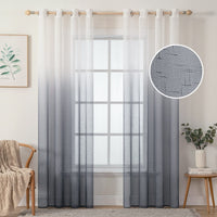 1 x RAW Customer Returns MIULEE 2 Panels Voile Curtains with Sheer Eyelets Polyester Linen Imitation for Bedroom Living Room Kitchen Modern Modbido 140X260 CM Gray - RRP €26.77