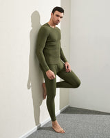 1 x Brand New LAPASA Men s Premium Waffle Knit Thermal Underwear Set, Thermal Top Long Johns Underwear Set Thermoflux M60 , Dark Green, S - RRP €31.7