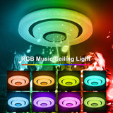 1 x RAW Customer Returns Wayrank RGB LED Ceiling Light with Bluetooth Speaker, 36W Dimmable Ceiling Lamp with Remote Control and APP Control, 3600LM Chandelier for Bedroom Kitchen Living Room - RRP €35.7