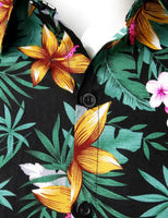 1 x RAW Customer Returns JOGAL Men s Short Sleeve Hawaiian Shirt with Buttons, Lily Black, XXL - RRP €25.99