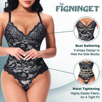 1 x Brand New Figninget Flat Stomach Sheath Women s Flat Stomach Sheath Invisible Women s Sculpting Bodysuit Women s Thong Bodysuit Women s Shapewear Bodysuit Black L - RRP €40.49