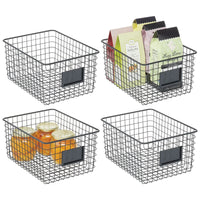 1 x RAW Customer Returns mDesign set of 4 all-purpose metal baskets storage basket for kitchen, pantry etc. compact and universal wire basket black - RRP €55.99