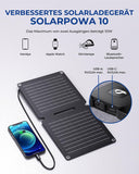 1 x RAW Customer Returns BigBlue 10W ETFE Solar Chargers SolarPowa 10, Foldable Solar Panel USB-A and USB-C Ports 5V 2A Max. , IP65 Waterproof, Portable Solar Charger for Travel, Camping and Garden - RRP €38.3